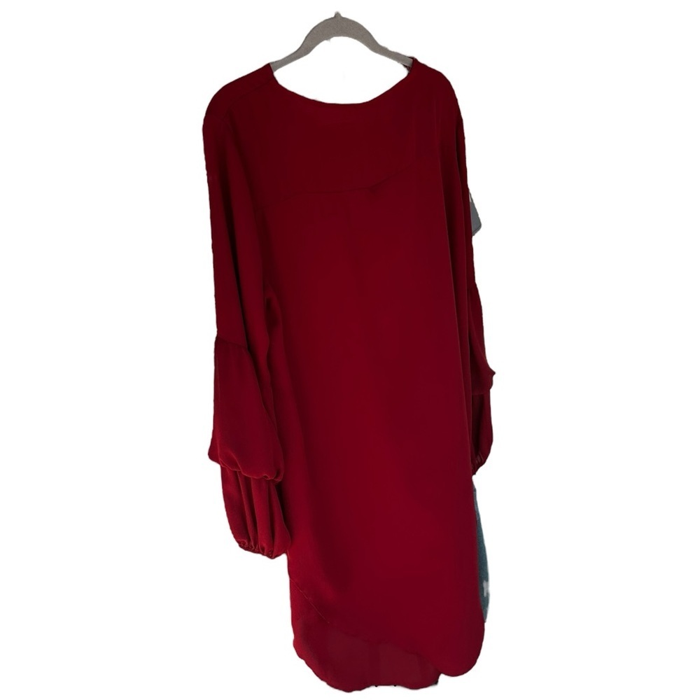 Red Hi-Low Flowy Dress​​ - Picture 3 of 6